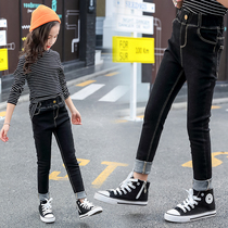 Girls jeans skinny 2021 New Korean childrens black pencil pants
