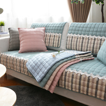Pure cotton sofa cushion fabric Simple modern four seasons universal non-slip Nordic combination thickened cushion cover towel