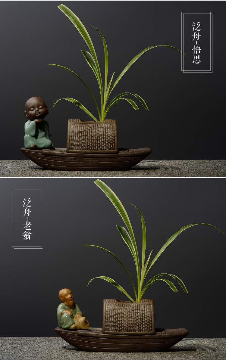 Hoa trang trí nhà trang trí bàn trà hoa màu xanh lá cây chèn nhỏ nhà sư bình gốm thủy canh container hoa chậu - Vase / Bồn hoa & Kệ mẫu chậu cây cảnh đẹp