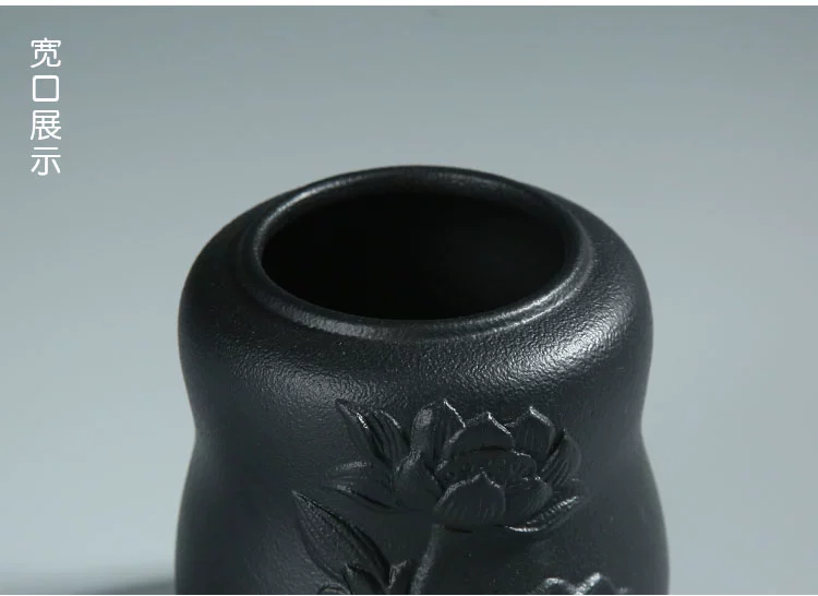 Bình hoa đá cổ điển Bình hoa Trung Hoa bình hoa hoa gốm gốm đen bình gốm - Vase / Bồn hoa & Kệ giỏ hoa treo tường