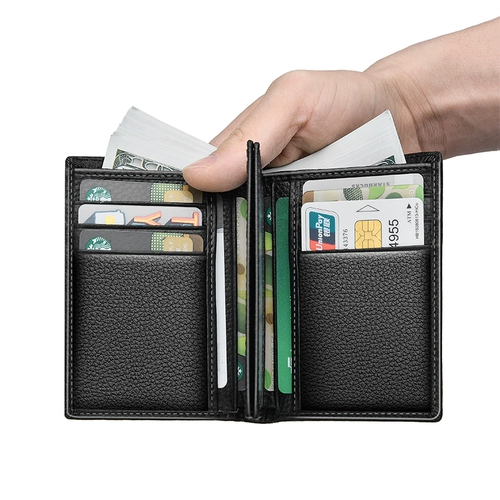 Мужской бумажник, кожаный чехол для водительских прав, универсальный картхолдер, из натуральной кожи, воловья кожа, «три в одном»
