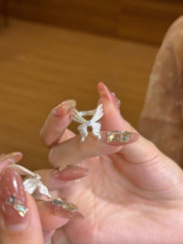 Xiyu beads with tears pure silver 999.9 ring butterfly zircon new chinese style national style cool temperament ring