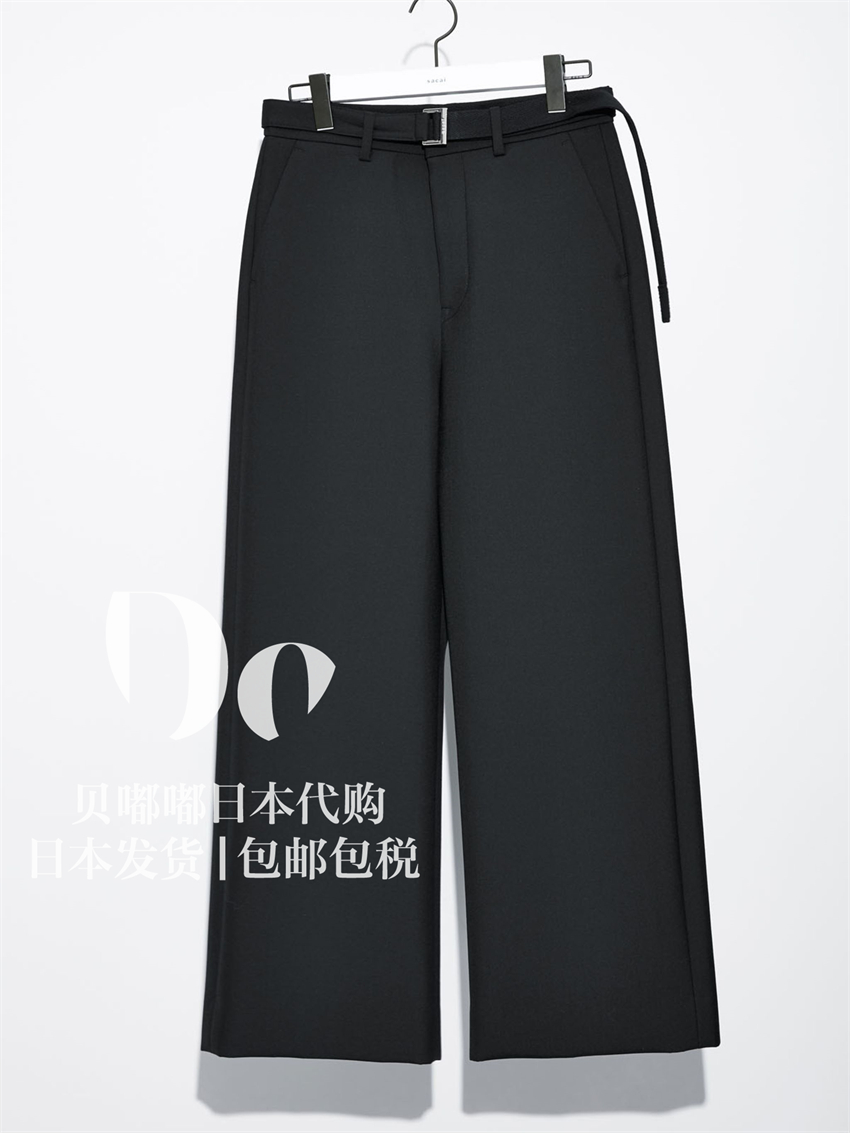 Beep beep Japan Sacai high waist lacing wide leg straight drum suit casual pants 24-03272M-001-Taobao