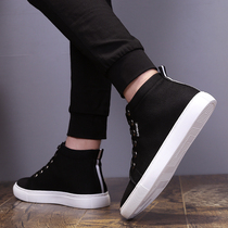 High shoes mens 2021 spring and summer Korean version of the trend shoes mens casual board shoes new breathable mens canvas shoes