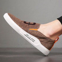 Mens shoes spring and summer new pedal lazy board shoes Mens fashion shoes canvas shoes Mens Doudou shoes mens casual cloth shoes