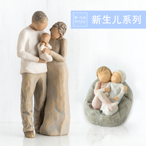  Wish a gift) American willow tree character statue decoration A family newborn newborn gift box