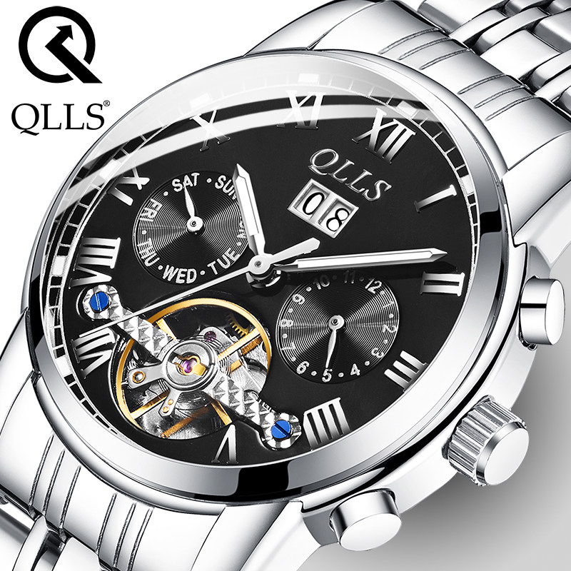 2020 new hollow automatic mechanical watch waterproof multi-function calendar watch men's sports casual men's watch