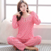 Mùa xuân và mùa thu nữ mới cotton dài tay cộng với phân bón XL chất béo MM đồ ngủ cotton lỏng lẻo dịch vụ nhà đầm ngủ đẹp Giống cái