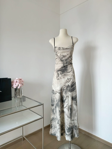 朵来美 Дизайнерское длинное платье, китайский стиль, эффект подтяжки, с открытой спиной
