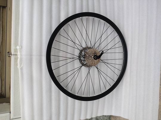 26×195/2.125自行车双卡轴承铝快拆卡式花鼓变速碟刹双层黑刀圈