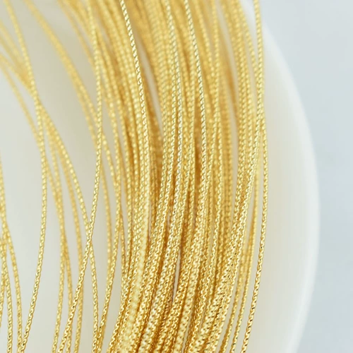 Медные шелковые нитки с косичкой, браслет, серьги, аксессуар, 18 карат, золотой цвет, DIY