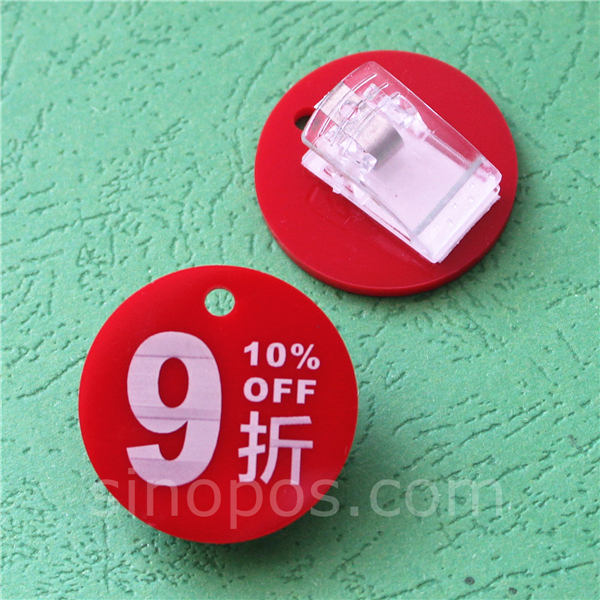 Acrylic promotional card shoe clip sale discount round card clothing can be clamped Chinese and English signs Luggage special label
