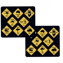 Australian theme PVC tea coaster heat insulation pad home table coaster restaurant silicone anti-scald soft tea coffee bowl mat