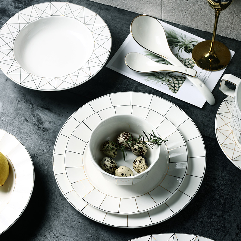 What western food plate beefsteak dish plate creative ceramic plate household web celebrity photos breakfast tray
