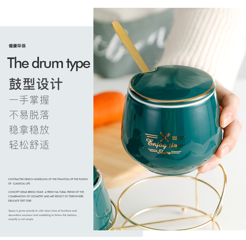Creative seasoning as cans ceramic kitchen salt tank suit household moistureproof ladle cover one MSG seasoning box combination