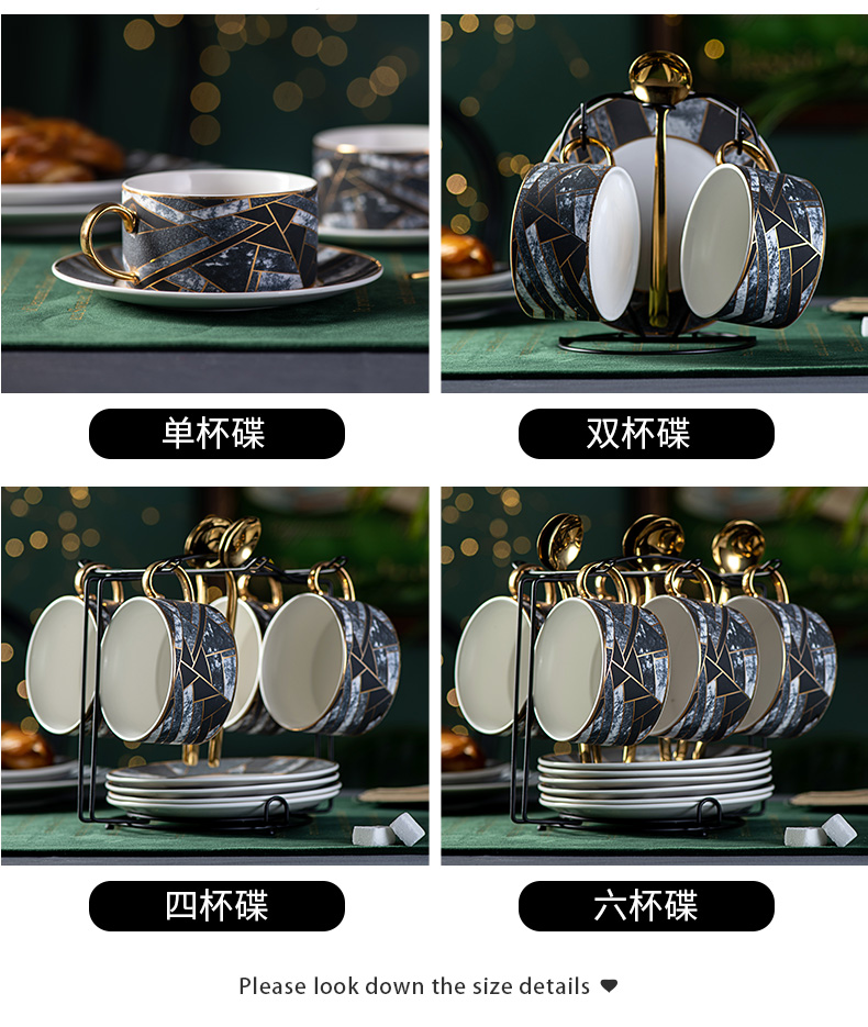 North European style coffee cups and saucers suit ceramic English afternoon tea tea set suit western - style black tea cup cup home