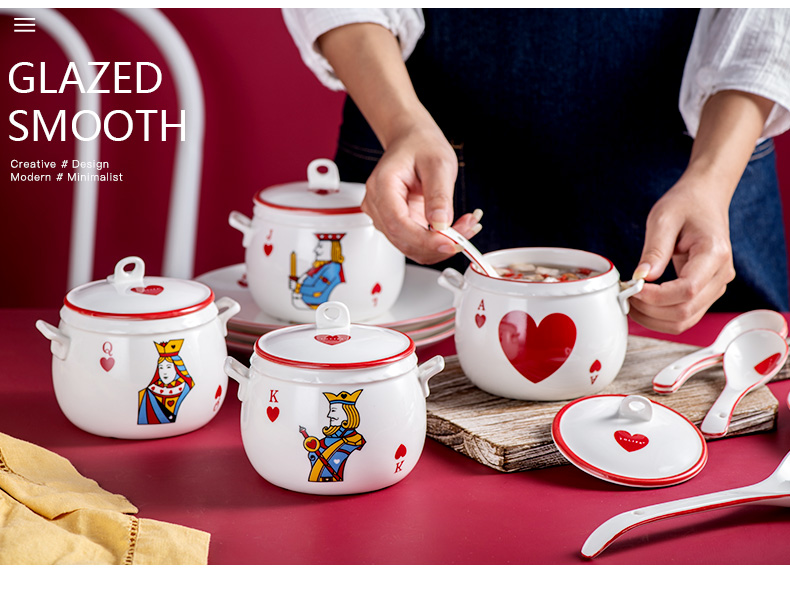 To offer them with cover them waterproof the bird 's nest soup cup small stew stew of household ceramics cup bowl of steaming soup stew water stew pot