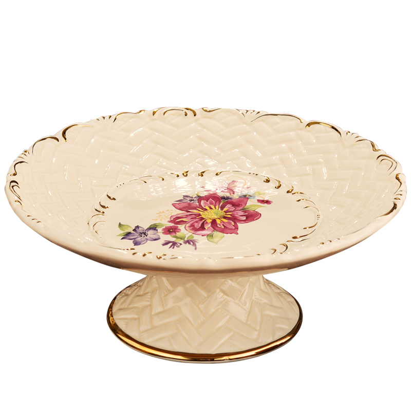 Fruit bowl creative tall cake plate dry Fruit tray was European I sitting room tea table ceramic compote wedding KTV