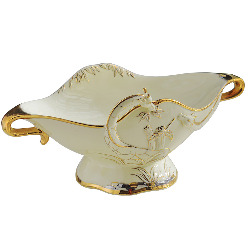 Fruit bowl European - style move household ivory porcelain ceramic sitting room tea table Fruit basket contracted and I creative candy dishes
