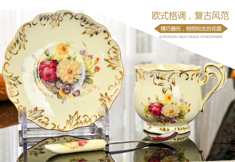 Châu âu cốc cà phê đặt Hộ Gia Đình chén gốm Tiếng Anh tea set cốc cà phê và chiếc đĩa trà Buổi Chiều cup với muỗng món ăn