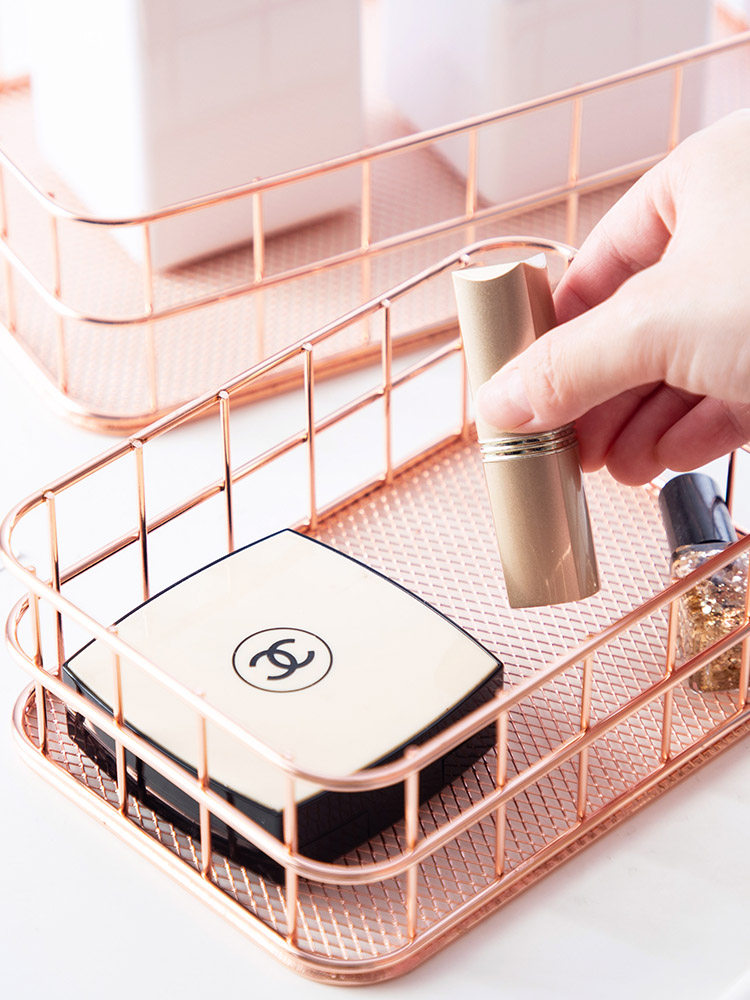 Iron Art Nordic Desktop Containing Basket Snacks Fruit Containing Basket decorative set items Basket Debris Cosmetic containing baskets