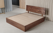 Yike solid wood furniture Tass box bed Simple black walnut hard maple white oak gas support high box storage wood wax oil