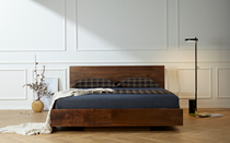 Yike solid wood furniture Hal storage bed simple original design thick board black walnut hard maple drawer box