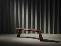 Yi carved solid wood furniture origami stool black walnut hard maple original minimalist design bench stool wood wax oil