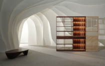 Yi engraved LIB2 bookshelf black walnut hard maple wood wax oil original Nordic combination bookshelf cabinet full wall