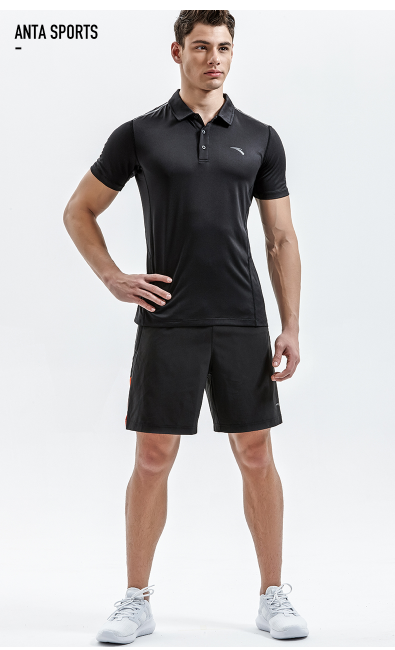 Anta ngắn tay T-Shirt nam nửa tay áo mùa hè thoáng khí và nhanh chóng làm khô POLO áo sơ mi giản dị chạy thể dục thể thao áo phông polo