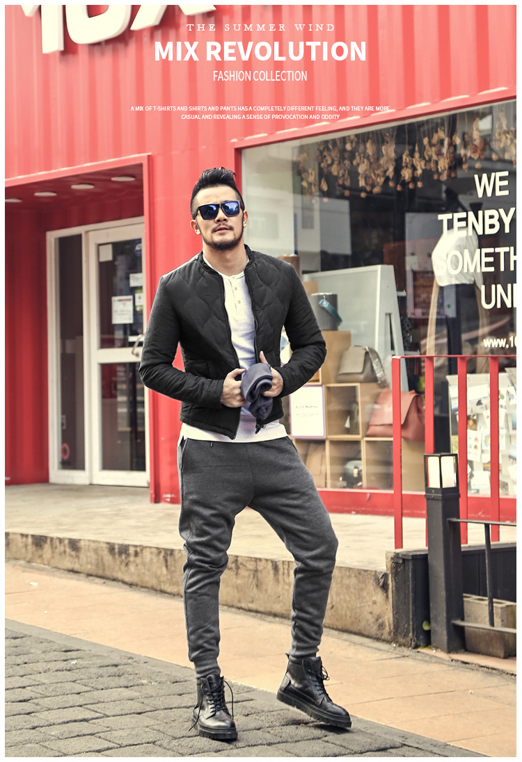 Mùa đông lưới dày cotton lông cừu thể thao quần thủy triều nam harem quần chân quần nam đen quần K463 quần áo thời trang