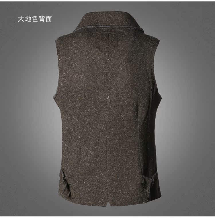 Mùa xuân composite vải hỗn hợp màu dệt kim nam cổ điển thô cạnh casual vest nam vest vest triều M92