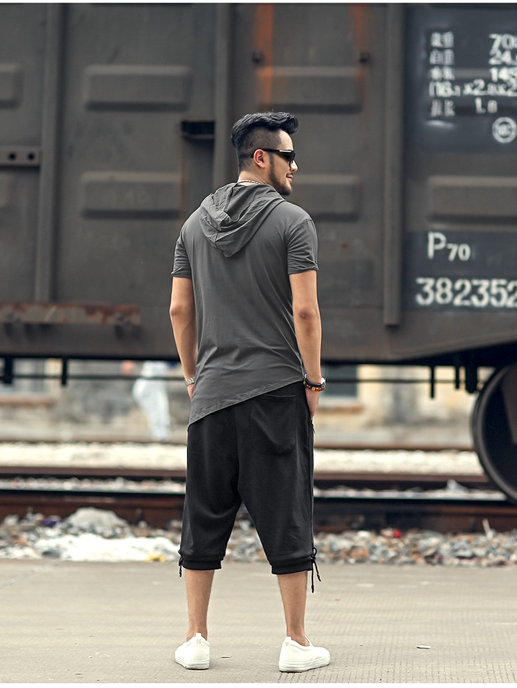 Mùa hè 2019 mới màu đen thủy triều quần thể thao nam bảy quần nam quần short thể thao màu đen K702 quần jean nam hàng hiệu