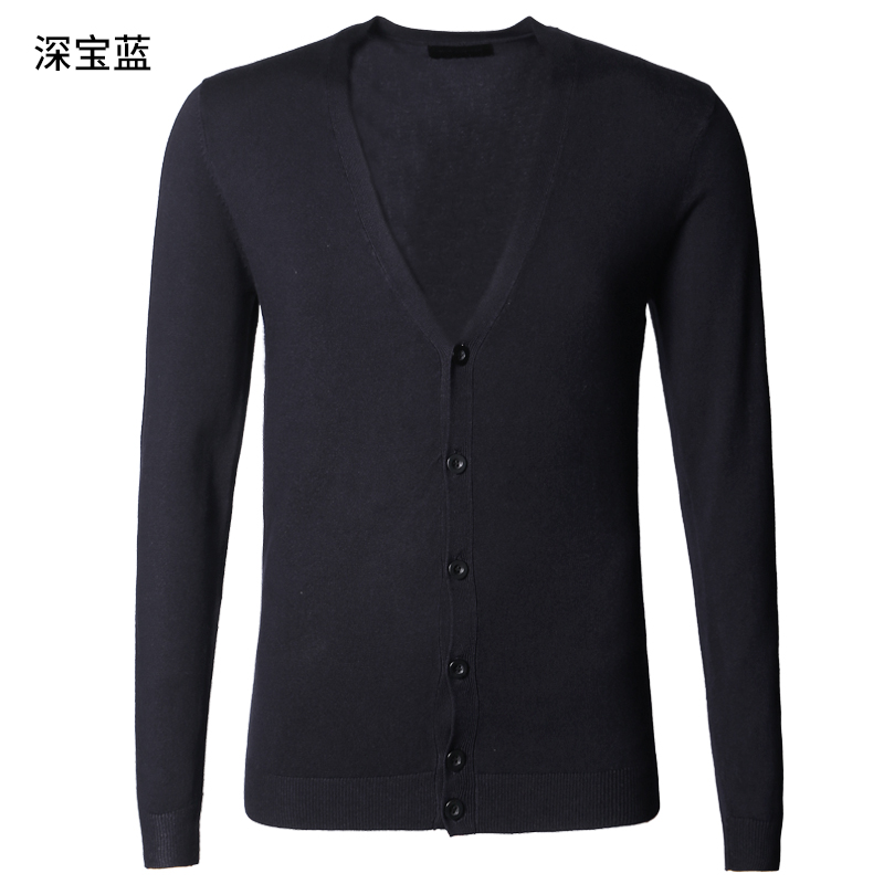 2018 mùa xuân người đàn ông mới của chiếc áo đan len cardigan loại nam rắn màu áo len cardigan áo len J755