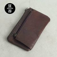 Yigu da retro đơn giản túi chìa khóa nam và nữ ví lớp trên cùng đồng xu ví da túi khóa sử dụng kép ví nữ da thật