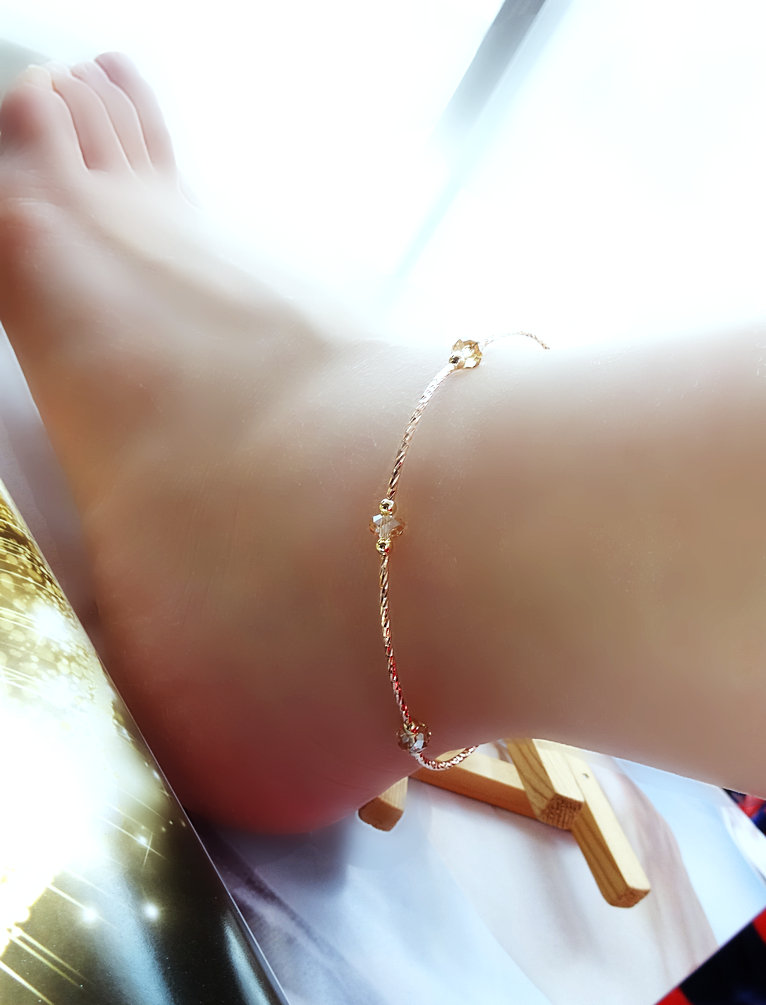 Áo pha lê 925 bạc vòng chân thời trang lãng mạn phổ biến phụ kiện dép chân chuỗi liên kết để gửi quà cho bạn gái vòng chân nữ bạc