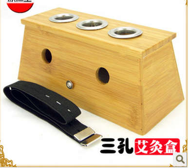 Thickened Bamboo Versatile Three-Hole Moxibustion Box Ai Bar Case Warm Moxibustion Machine 3 Holes Bamboo Moxibustion Box Abar Special Case