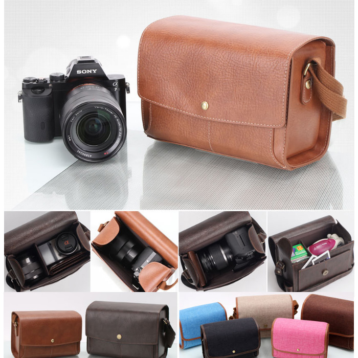 Spot Specials Clearance Korea Pro PP Professional Photography Bag Shoulder Bag Canvas Leather Monocular Micro Monocular Camera Messenger Bag