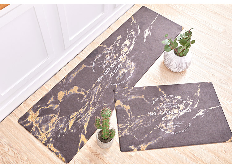 Thảm bếp Bắc Âu chống thấm dầu chống trượt dài nhà dài chân mat da PVC có thể xóa dùng một lần - Thảm sàn nhựa trải sàn