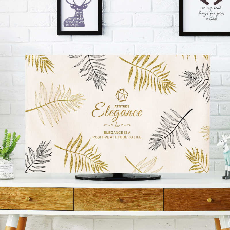 American style TV set liquid crystal curved surface home wall-mounted dust cap cotton linen 55 inch TV cover towels