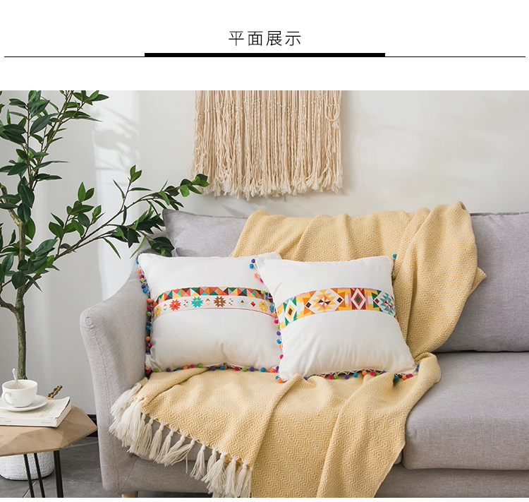 Sofa gió quốc gia gối nữ gối gối B & B đệm lớn tùy chỉnh vải lanh nghệ thuật tựa lưng vuông - Trở lại đệm / Bolsters