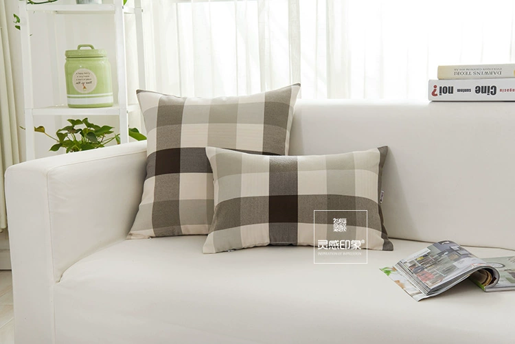 Nordic đơn giản hiện đại sofa phòng khách đệm gối rửa lớn hình chữ nhật sọc đệm mà không có lõi - Trở lại đệm / Bolsters