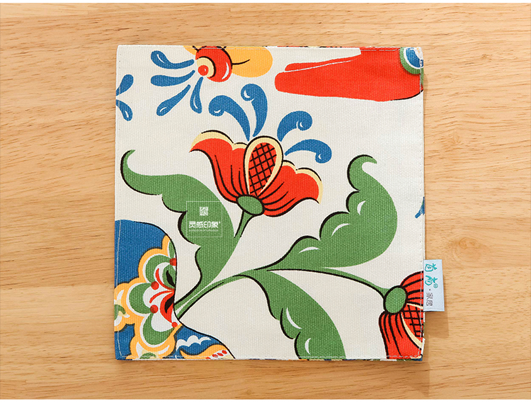 Placemat cotton linen nghệ thuật cách nhiệt thực phẩm phương tây chống bỏng coaster bảng mat nhà vuông tách trà mat bảng vải ảnh