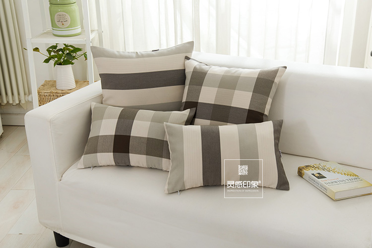 Nordic đơn giản hiện đại sofa phòng khách đệm gối rửa lớn hình chữ nhật sọc đệm mà không có lõi - Trở lại đệm / Bolsters gối tựa lưng ô tô cao su non