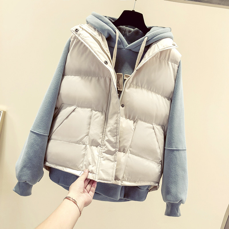 Áo khoác cotton nữ ngắn đoạn 2018 thu đông 2018 phiên bản mới của Hàn Quốc áo rộng vest rộng màu hoang dã cho học sinh đầm dài qua gối cho tuổi trung niên