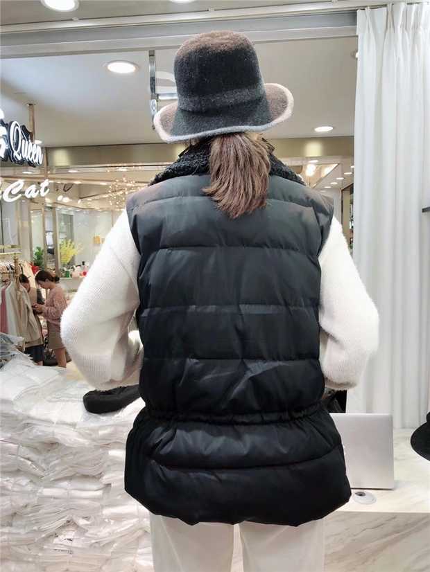 Mùa thu và mùa đông thủy triều khâu lông cừu ve áo xuống cotton nữ phiên bản châu Âu eo thon vòng một bánh mì quần áo thời trang nữ