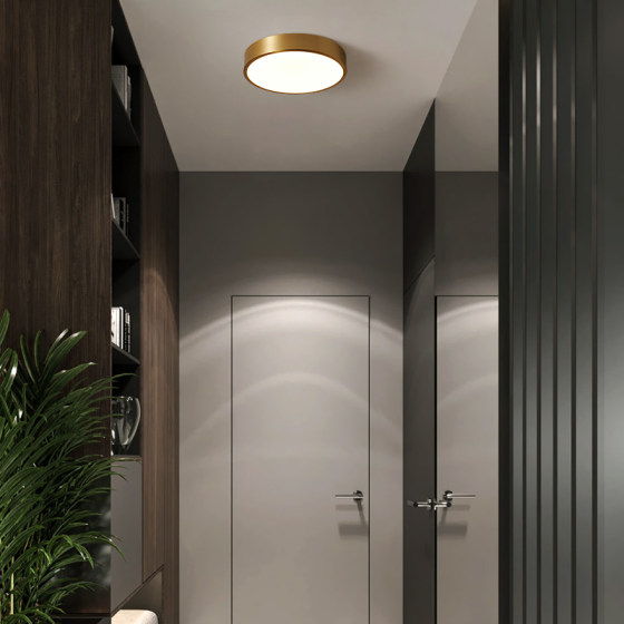 Ultra-Thin Led Ceiling Light Fixture, Modern Minimalist Balcony Light, Round All-Copper Master Bedroom Light, Trendy Bedroom Light