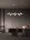 All-Copper Restaurant Chandelier, Nordic Light Luxury, Simple Modern High-End Dining Table Lamp, Dining Room Bar Island Italian-Style Long Strip Lamp