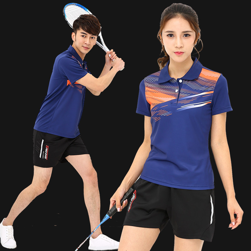 Summer new badminton suit men's and women's suits Quick-drying sports competition training team uniform round-neck short-sleeved table tennis suit