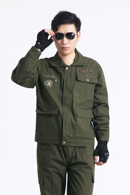 New Style Washed Cotton Work Jacket for Men, Military Style, Spring and Autumn, Loose Fit, Large Size, Unisex Workwear Top for Young and Middle-Aged People